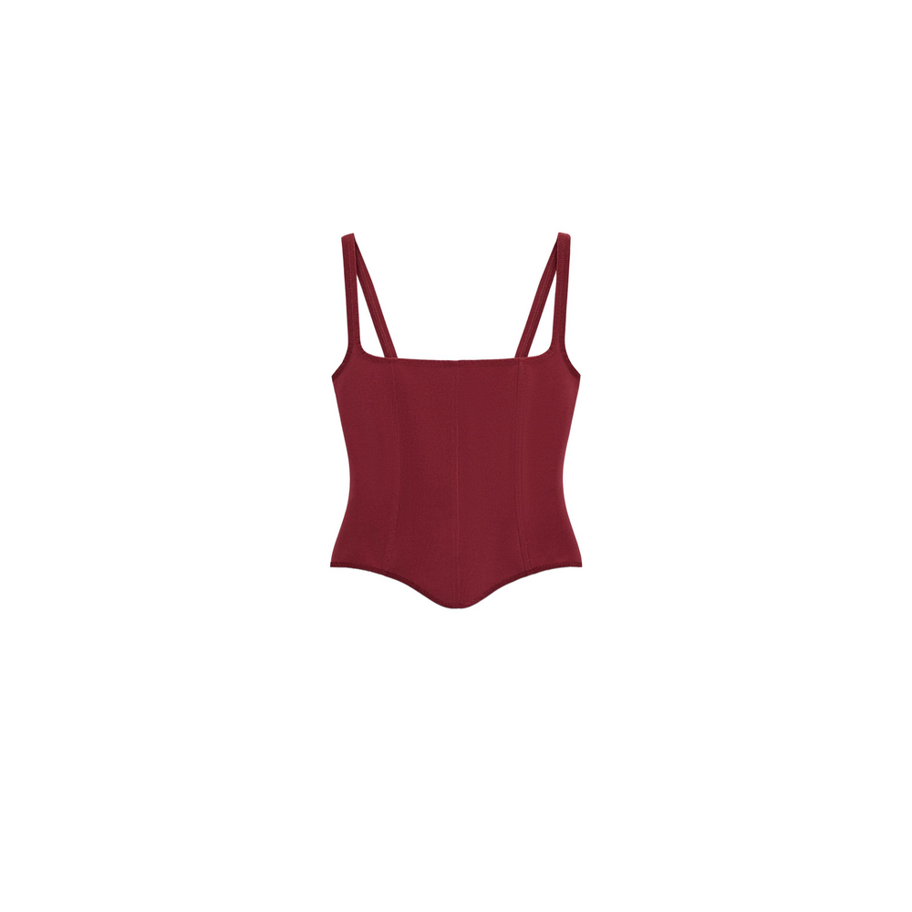 ZARA STRETCH CORSET TOP in Red - Picture 1 of 4